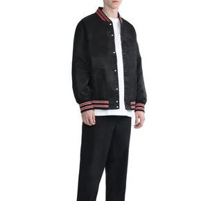 Blouson universitaire blanc COTHES GEAR pour homme, style preppy, en laine, couleur unie, col montant, coupe ajustée, imperméable, hiver, avec patchs recouverts - Product Image 6