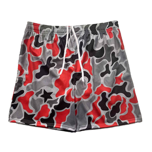 Shorts de basket-ball pour hommes en maille polyester de haute qualité, avec cordon de serrage, double couche, imprimés par sublimation, poches, motif camouflage. - Product Image 1