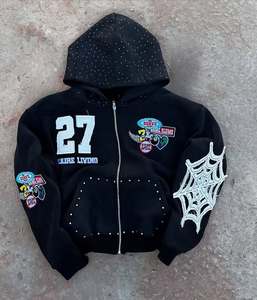 Sweat à capuche personnalisé avec logo sur le devant, coupe et couture uniques, en molleton de coton, grande taille, respirant, anti-plis, style court, pour hommes - Product Image 3