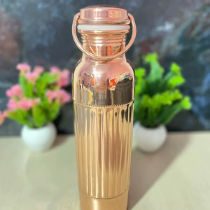 <b>Copper</b> <b>Drinking</b> <b>Bottle</b> Flask-Eco-Friendly Classic Design for Yoga Gym & Fitness Water Use - Product Image 2