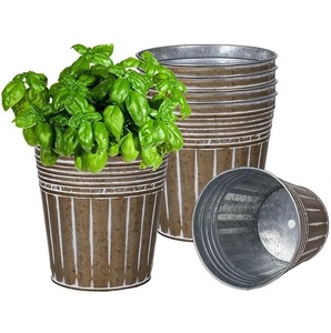 Seau pliable rétractable en métal portable avec poignées en laiton, design moderne d'inspiration vintage, capacité 4L AR - Product Image 5