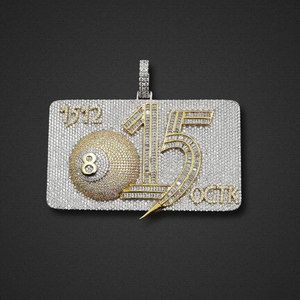 Colgante Rectangular de Moissanita Totalmente Engastado, Chapado en Oro de Dos Tonos, Joyería Personalizada con Nombre Estilo Hip Hop, Regalo para Hombre - Product Image 6
