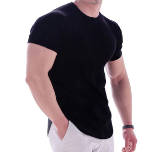 T-shirt pour homme à manches courtes, coupe slim, col rond, en jersey respirant, couleur unie, vêtements de sport décontractés - Product Image 4
