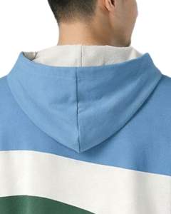 เสื้อยืดมีฮู้ดแขนสั้นผู้ชาย สีฟ้า ขาว เขียว บล็อกสี ลำลอง สวมหัว มีฮู้ด เนื้อผ้านุ่ม ผสมผ้าฝ้าย ใส่สบายในฤดูร้อน แฟชั่น - Product Image 6