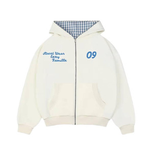 เสื้อฮู้ดสตรีทแวร์ปักลาย ยูนิเซ็กส์ ทรงโอเวอร์ไซส์ ผ้าฝ้ายถัก ซิปด้านหน้า มีกระเป๋า ดีไซน์สำหรับใส่ในฤดูใบไม้ร่วง - Product Image 6