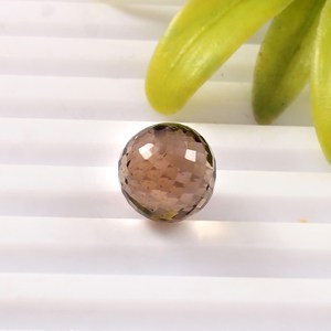 Lot en gros de 10 mm de billes rondes facettées en quartz fumé naturel, sphères de guérison, pierres précieuses en vrac pour la fabrication de bijoux - Product Image 2