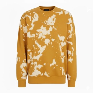 2026 New Acid Men's Oversized <b>Tie</b>-Dye Crew Neck Sweatshirt Knitted Casual Pullover Autumn Regular Fit Yellow Black Pattern - Product Image 3