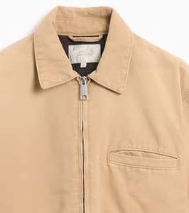 Blouson en jean épais pour homme, haute qualité, personnalisé, grande taille, style workwear vintage, col zippé, respirant, coupe-vent, brodé - Product Image 3