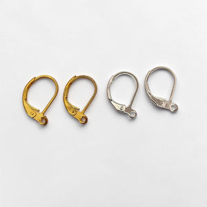 Crochets de boucles d'oreilles en laiton plaqué or et plaqué argent, fermoirs français pour la fabrication de bijoux, vente en gros - Product Image 1