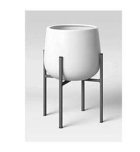 Interior Decorative Floor Display Plant <b>Stand</b> Modern Style White Powder Coated Metal Planters Flower <b>Pot</b> Living Room - Product Image 1