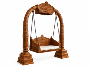 Exclusive Elephant Trunk Pillar Wooden <b>Swing</b> for Living Room Classic Wood Indoor <b>Swing</b> With Hand Carved <b>Frame</b> And Chains USA - Product Image 3