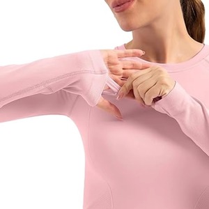 Haut de sport personnalisé pour femme, Rash Guard à manches longues, T-shirt de compression fitness extensible dans les 4 sens, Haut de yoga OEM - Product Image 5