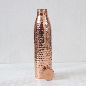 100% Pure & Handmade 1L <b>Copper</b> Water <b>Bottle</b> Leak-Proof Yoga <b>Bottle</b> with Custom Logo for Direct <b>Drinking</b> - Product Image 1