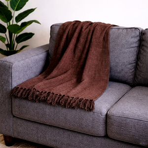 Manta de Algodón Sólido Hecha a Mano, Suave, Tejida, Ligera, para Sofá o Cama, Transpirable, para Verano, Decoración del Hogar, Algodón Natural - Product Image 2