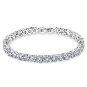 RAMDUT IMPEX Nouvelle Collection Bracelet Chaîne Tennis en Acier Inoxydable Plaqué Or 14K, Bracelets Éternité Diamant Taille Brillant IGI - Product Image 4