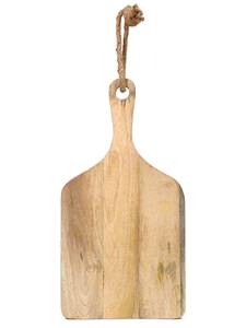 Planche à découper artisanale en bois massif avec poignée en corde, bois dur à grain naturel, planche de préparation et de service pour le pain, la viande et les fruits - Product Image 2