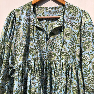 Vestido Midi de Gasa de Algodón con Cuello Profundo y Estampado Floral, Ropa de Dormir para Mujer, Pedidos al por Mayor al Mejor Precio Directamente del Minorista - Product Image 1