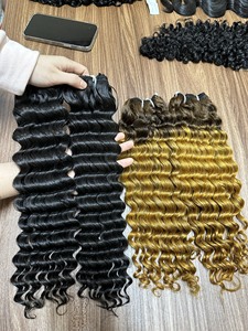 12A Deep Wave Virgin Hair 100% Vendeur de cheveux humains vietnamiens Paquets alignés de cuticules vierges avec fermeture - Product Image 5