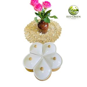 ECO GREEN Handmade Natural Fiber Flower Shape <b>Table</b> <b>Mat</b> Bohemian Style <b>Mats</b> & Pads - Product Image 6