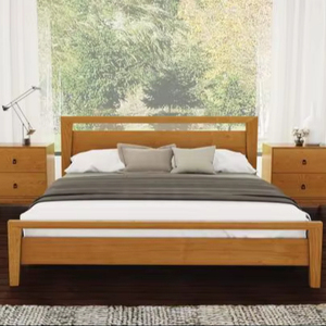Wholesale Solid Wood <b>Platform</b> <b>Bed</b> <b>Frame</b> with Slatted Base Modern Transitional Wooden Double <b>Bed</b> - Product Image 1