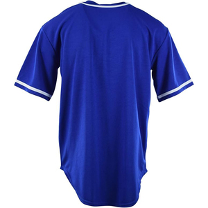 Classic Royal Blue <b>Baseball</b> Jersey With White Piping Detail Blank For Team Customization Breathable Mesh - Product Image 5