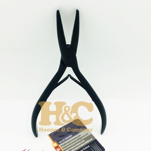 HOOPER COMPANY Nuevas Pinzas de Acero Inoxidable para Extensiones de Cabello con Queratina, Mango Blanco, Pinza para Remover Cinta Adhesiva, Diseño Personalizado con Logotipo - Product Image 3