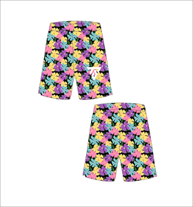Shorts pour hommes noir et gris camouflage, motif abstrait effet vieilli et bruité, boardshorts d'été, bas de tenue streetwear décontracté, entraînement sportif - Product Image 6