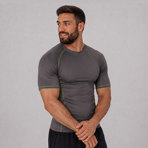 Unisex Jiu Jitsu Rash Guard MMA <b>Compression</b> Wear BJJ Performance Quick Dry Short Sleeve Rash Guards <b>for</b> <b>Men</b> Women - Product Image 1