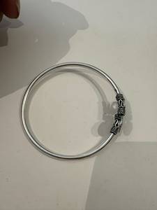 925 <b>Sterling</b> <b>Silver</b> Trendy Flexible <b>Bangle</b> <b>Bracelet</b> for Women and Girls 17gm 92.5% <b>Silver</b> Oxidised <b>Silver</b> Tone - Product Image 5