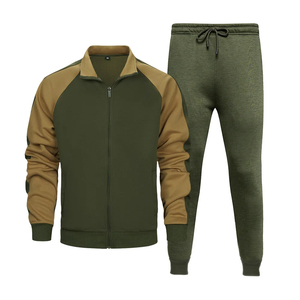Ensemble de survêtement sportif pour homme en polaire, deux pièces, automne-hiver, décontracté, avec veste zippée à manches raglan et pantalon de jogging - Product Image 3