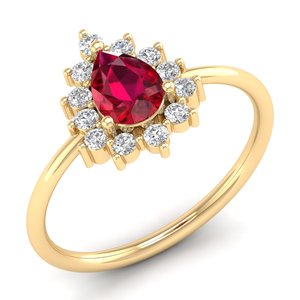 REYES – bague en argent Sterling 925 pour femmes, Design classique, coupe poire, 0,75 ct, pierre précieuse rubis, bagues de fiançailles, bijoux fins - Product Image 2