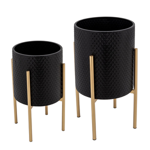 Macetero Decorativo de Hierro Metálico con Soporte, Estructura Duradera y de Larga Duración, Fácil Instalación para Decoración Interior Moderna - Product Image 1
