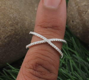 Anillo Minimalista de Circonita Cúbica al por Mayor, Anillo Apilable Delgado Chapado en Plata 925, Anillo de Eternidad Fino de Circonita Cúbica para Mujer, Joyería a Granel - Product Image 2