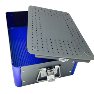 Aluminium Alloy Sterilization Tray case with <b>Silicone</b> <b>mat</b> Surgical Instrument - Product Image 1