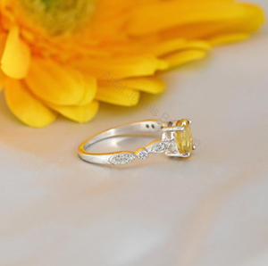 <b>Emerald</b> Cut Topaz Engagement <b>Ring</b> 925 <b>Silver</b> Prong Setting Classic Women's Jewelry - Product Image 1