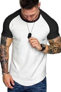 Color Block Short Sleeve T Shirts Men Summer <b>Raglan</b> T-shirt Fashion Hip Hop <b>Top</b> Tees Simple Style Blank Shirt - Product Image 2