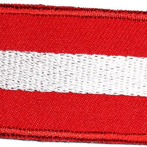 Parche bordado con bandera de país de Austria, bandera bordada a mano lateral de tamaño completo de Austria - Product Image 1