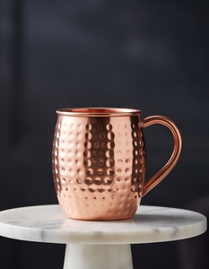 Custom Handcrafted Rounded Belly Hammered Pure <b>Copper</b> Moscow Mule Mug Metal Drinking Cup Bar <b>Accessories</b> - Product Image 1