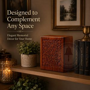 Artisans Crafted Premium Rosewood Square Simple Decorative Hand Carved Cremation <b>Urns</b> | Carved Precision | Loved - Product Image 2