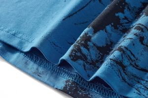 T-shirt à manches courtes pour homme, bleu, logo sur le devant, coupe classique, col rond, décontracté, tricoté en polyester, respirant - Product Image 4