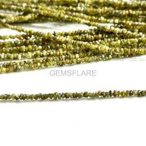 Cuentas de diamante verde natural, cuentas de diamante verde sin cortar de 2-3 mm, cuentas de diamante en bruto, cuentas de diamante de color fantasía, pepitas de diamante en bruto para joyería - Product Image 4