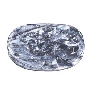 Plateau rectangulaire décoratif moderne de luxe écologique en résine époxy, fait main, motif vague de cristal, multi-volutes, pour fruits, desserts et café - Product Image 4