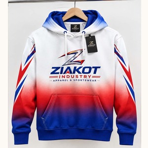 Sweat-shirt à capuche sportif tendance Ziakot Industry, personnalisé, blanc-or-noir dégradé, vente en gros directe - Product Image 2