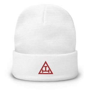 Royal Arch Chapter Knit <b>Hat</b> - Red Triple Tau Premium Winter <b>Beanie</b> - Product Image 3