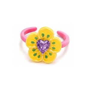 Vintage Brass <b>Ring</b> with Tarnish Free Plating Unique <b>Chunky</b> Bohemian Colorful Enamel Resin Flower <b>Rings</b> - Product Image 4