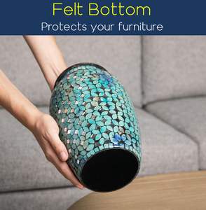 Urne funéraire moderne en mosaïque de verre pour cendres humaines, faite à la main, grande taille, pour adulte, avec carreaux de verre appliqués à la main, décorative florale - Product Image 3