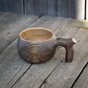 Premium Wooden Mug Eco-Friendly Reusable <b>Cup</b> Traditional Handcrafted Wooden Tea <b>Cup</b> Wooden Coffee <b>Cup</b> Round Minimalist Design - Product Image 4