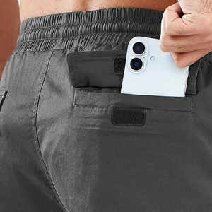 Pantalones Cortos Cargo para Hombre, Color Sólido, Cintura Elástica, Secado Rápido, Tela Oxford, Pantalones Cortos Casuales Tipo Bermuda con Bolsillos - Product Image 4