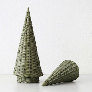 Vietnam OEM ODM Handmade Layered Rattan Christmas <b>Tree</b> Decor Natural Rustic Eco Friendly Holiday Table Ornament - Product Image 1