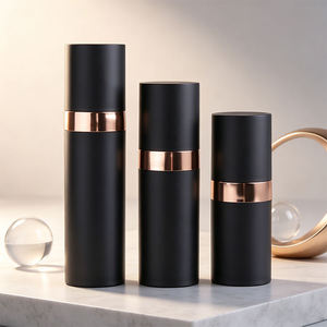 Flacon distributeur sans air givré noir en PP avec fermeture à pression 5ML/10ML/15ML pour fond de teint et produits de soin - Product Image 4